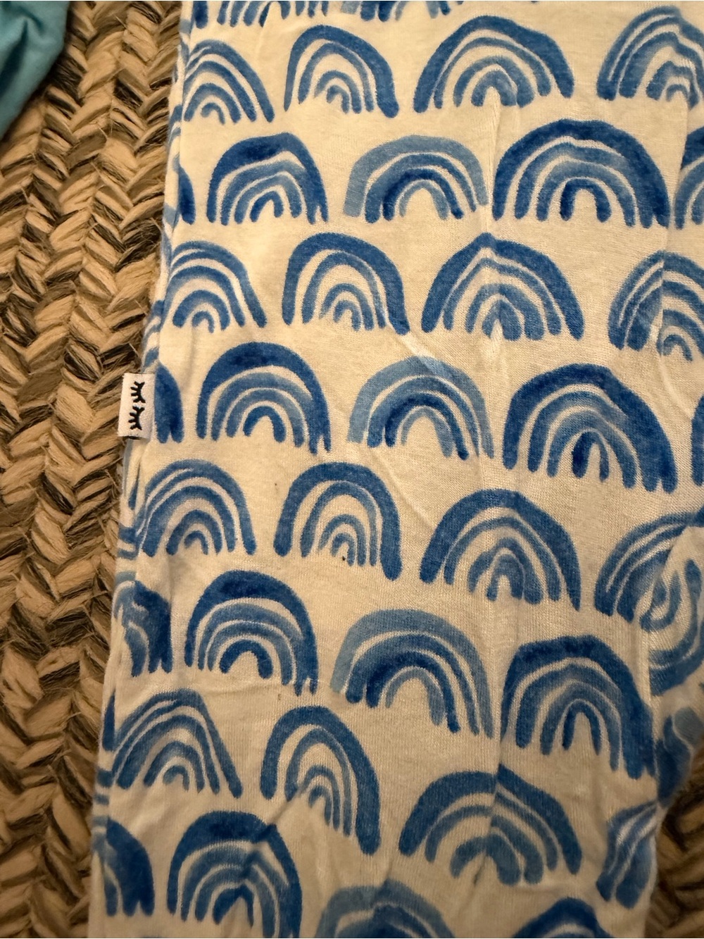 Little Sleepies Blue Rainbow Print Footed One-Piece - Picture 4 of 4